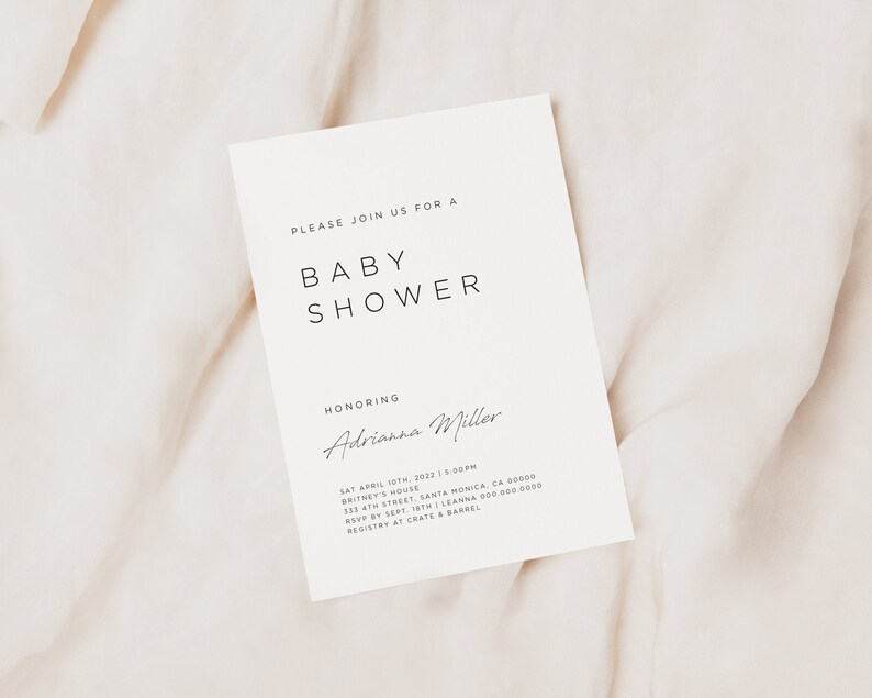 Printable Baby Shower Invitation Simple Baby Shower - Etsy