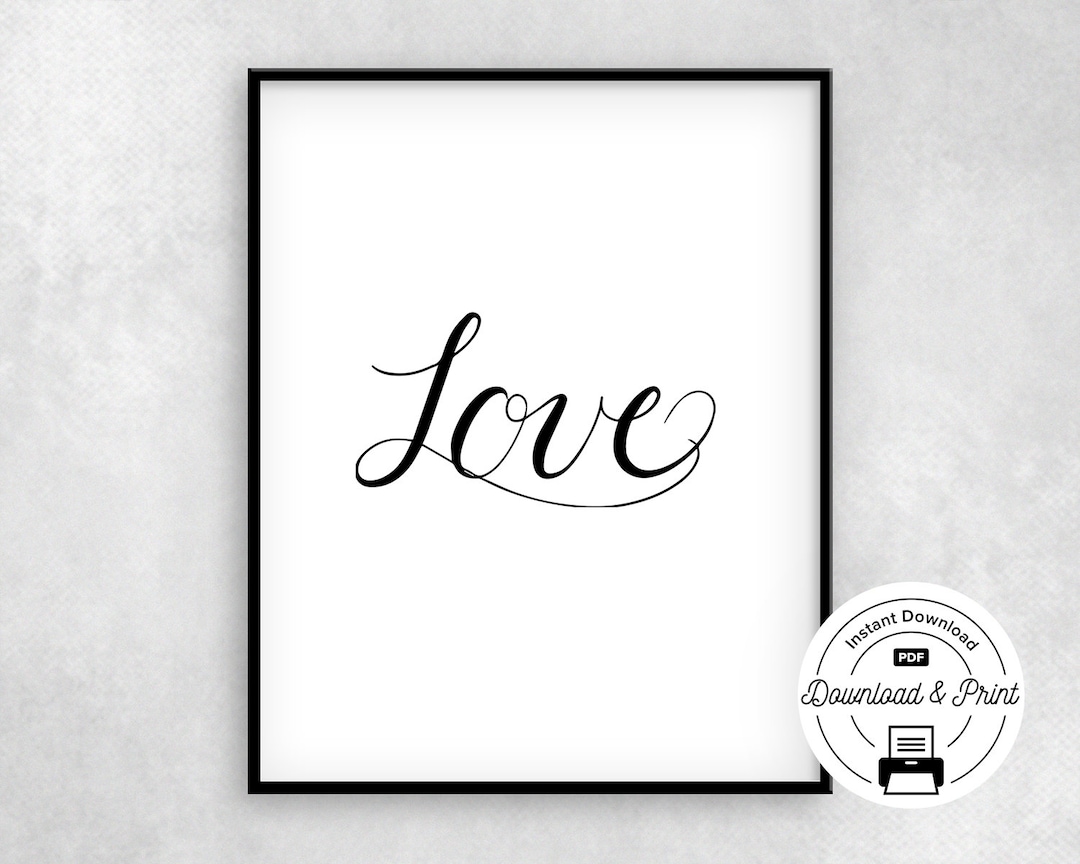 Printable Love Sign, Love Print Dorm Room Decor, Dorm Decor Wall Art ...