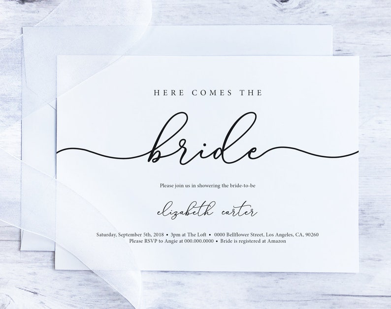 Minimal Bridal Shower Invitation Minimal Minimalist Bridal Etsy