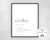 Printable Coffee Definition Funny, Coffee Quote Funny, Funny Kitchen Sign, Coffee Sign Gift, Coffee Lover Gift, Coffee Bar Sign, Wall Art