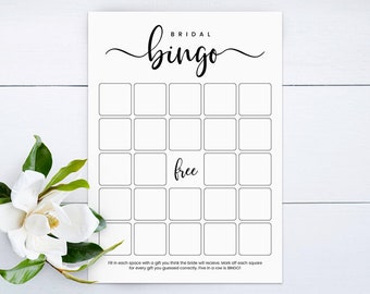 Afdrukbare bruidsdouche bingo, afdrukbare bruidsdouchespellen, direct downloaden, digitale download
