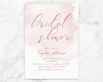 Printable Rose Gold Bridal Shower Invitation, Bridal Shower Invites Rose Gold, Bridal Shower Invitation Rose Gold