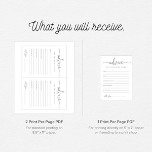 Printable 'advice for the Bride-to-be' Cards, Bridal Shower Games ...