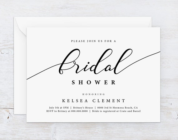 Plain Bridal Shower Invitations 6