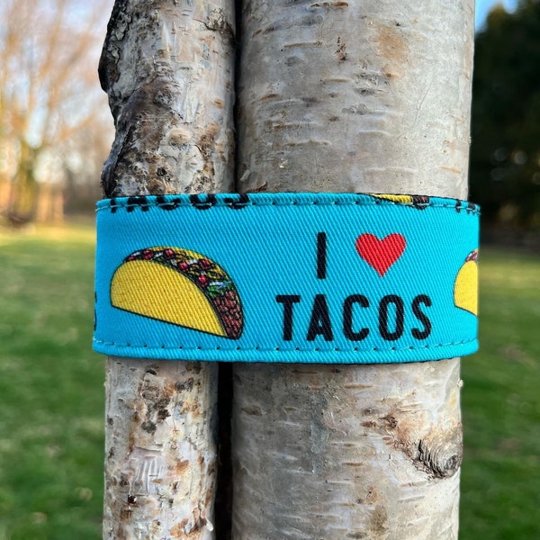 I love Tacos dog collar martingale or buckle