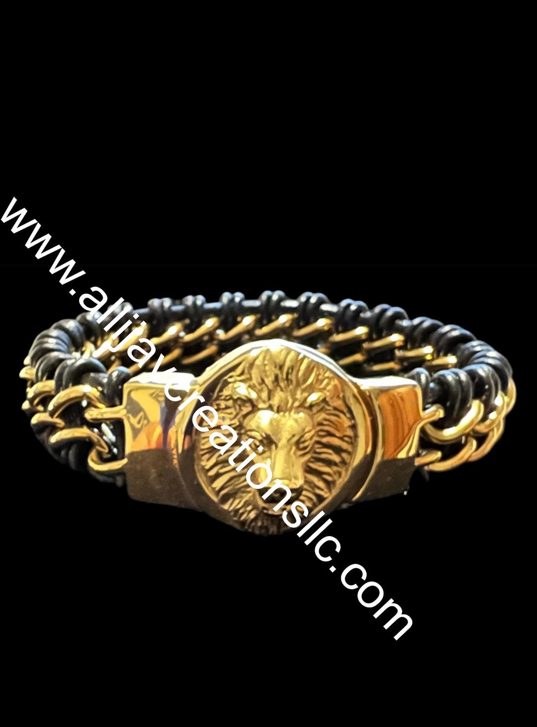 NEW - Black and Gold Woven Twill Chain Bracelet - Etsy