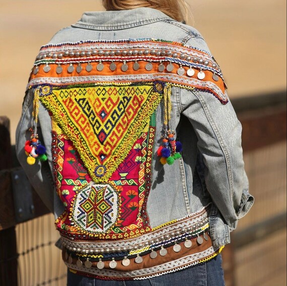 beaded jean jacket
