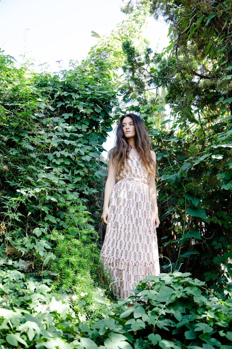 Indian Cotton Voile Dress Flowy Maxi-Dress Bohemian Dress | Etsy