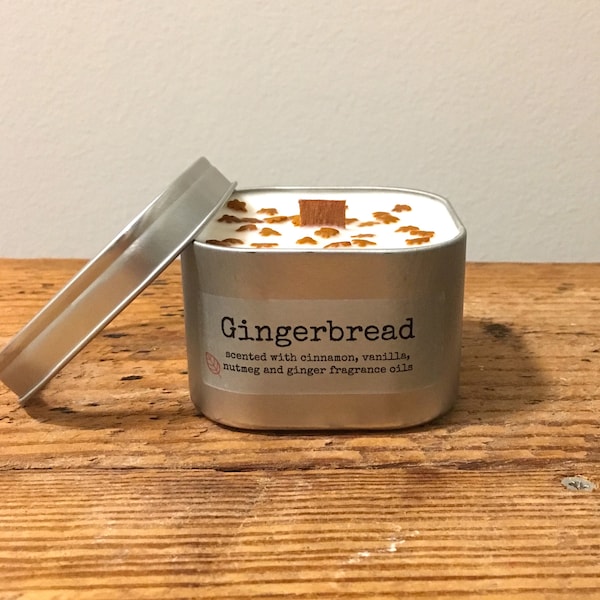 Gingerbread Scented Candle, holiday soy wax candle