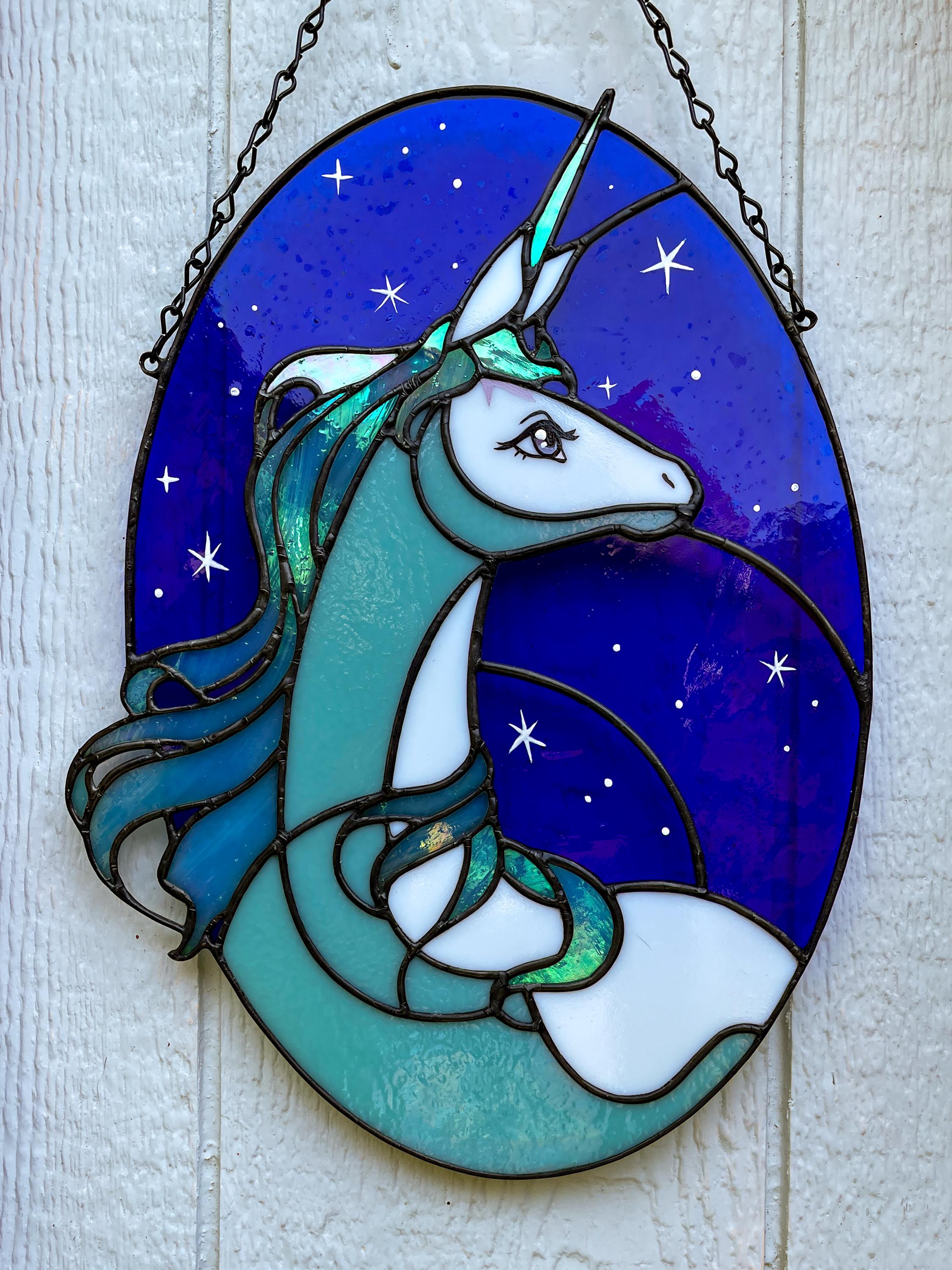 The Last Unicorn Stained Glass Pattern - Etsy
