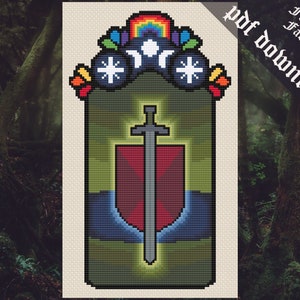 Rainbow Stained Glass Series - Sword and Shield