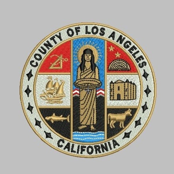 LA Los Angeles County Seal Embroidery File .DST .PES .svg 2.6"