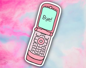 Pink Flip Phone - sticker