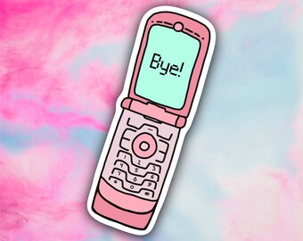 Pink Flip Phone - sticker