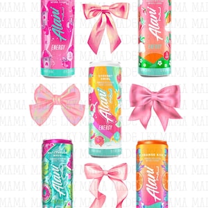 Alani, alani nu, energy drink, Summer, drink, coquette, bows, png, svg
