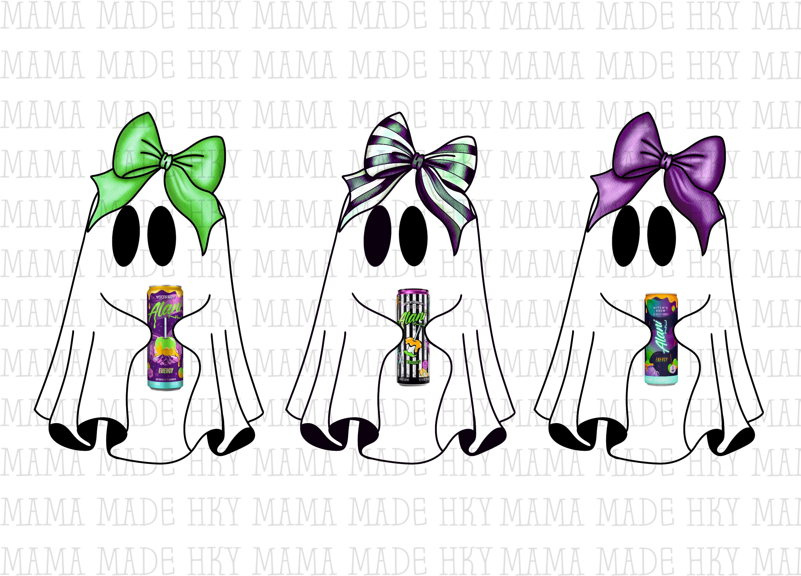 Alani Witches Brew, Ghost, Halloween, alani nu, witches brew, energy drink, drink, coquette, bows, png, svg