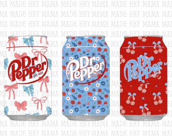 Dr Pepper 4th of July PNG Soda Bows, Red White & Blue