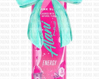 Pink Slush Energy Drink with Bow PNG(Digital File)