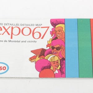 1967 Mapa detallado y de color de la Feria Mundial de Montreal - Inglés y francés por Esso