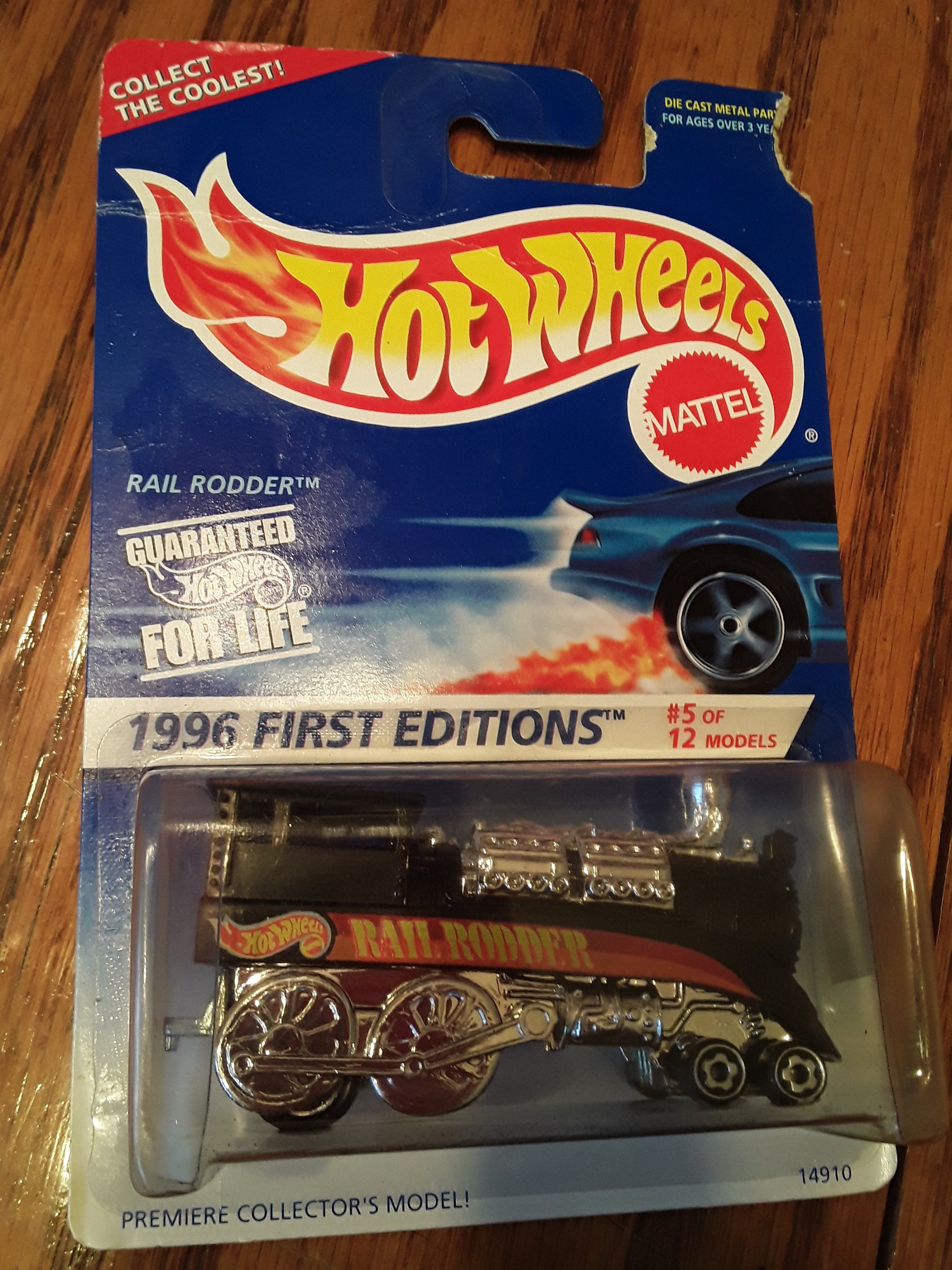 Hot Wheels Rail Rodder, [Black/chromes] 1996 First Editions 5/12