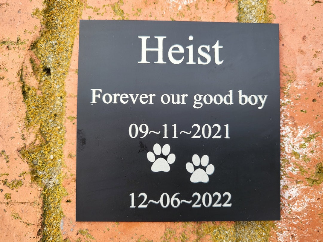 Personalized Pet Memorial Name Plate, Custom Engraved Urn Plaque, Dog