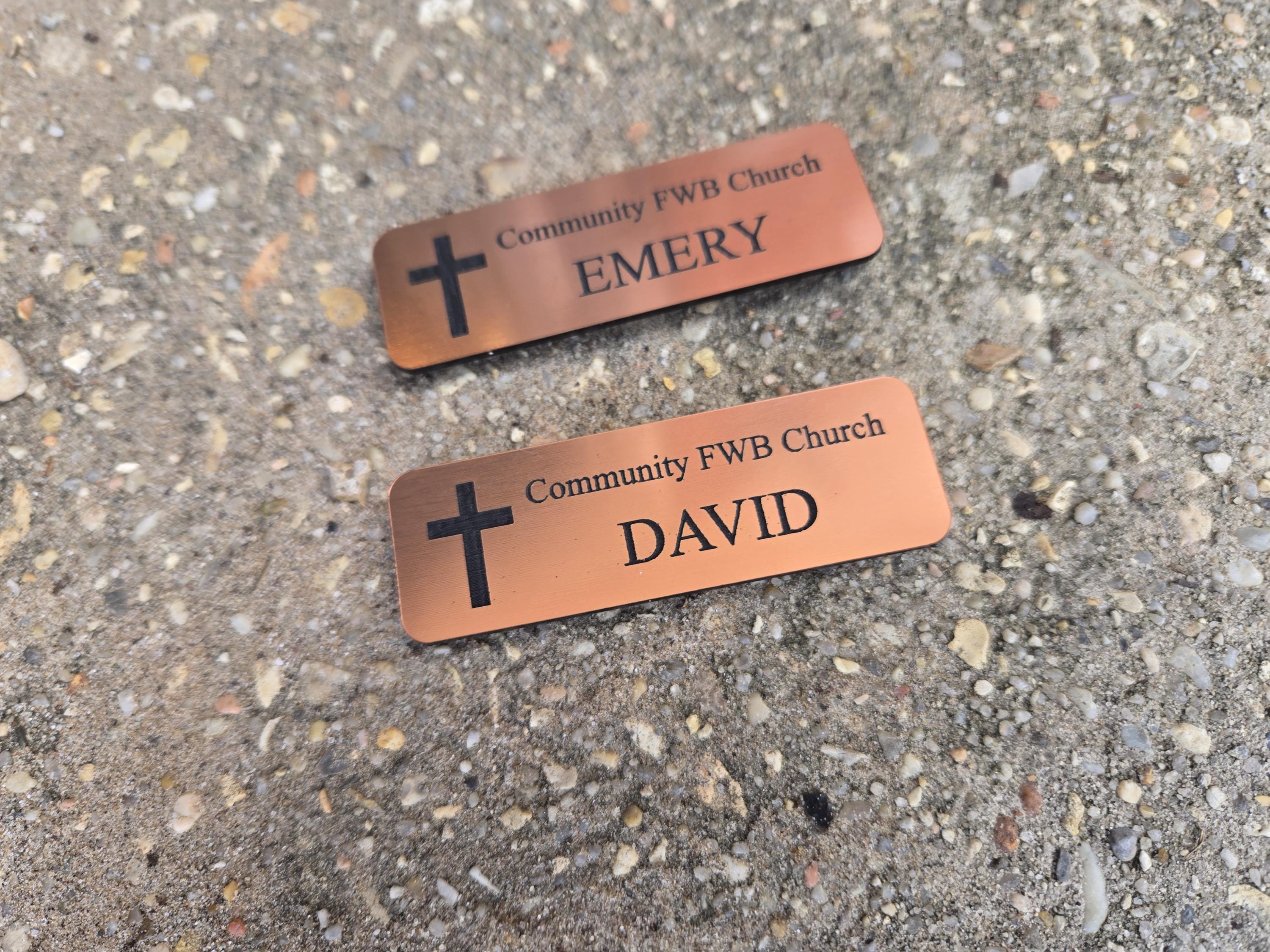 Custom Church Staff Name Tags, Engraved Ministry & Usher Badges - Etsy