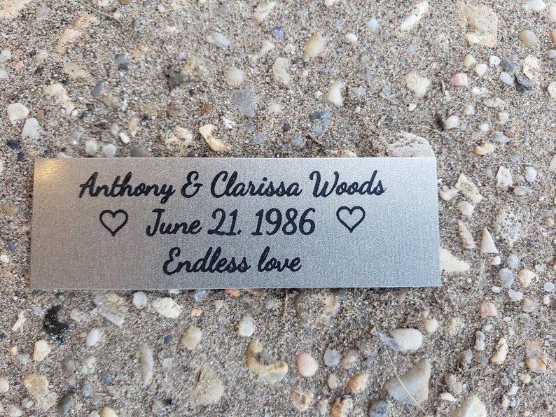 1x3 Personalized Wedding Name Plate Anniversary Etsy