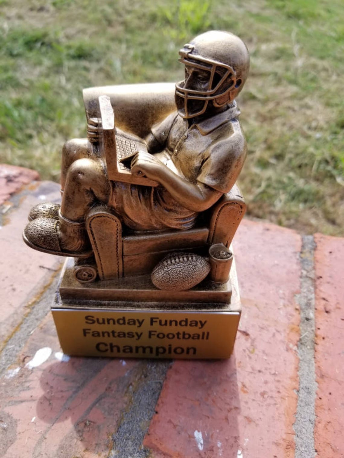 Personalized 6 Antique Gold Fantasy Football Trophy Etsy
