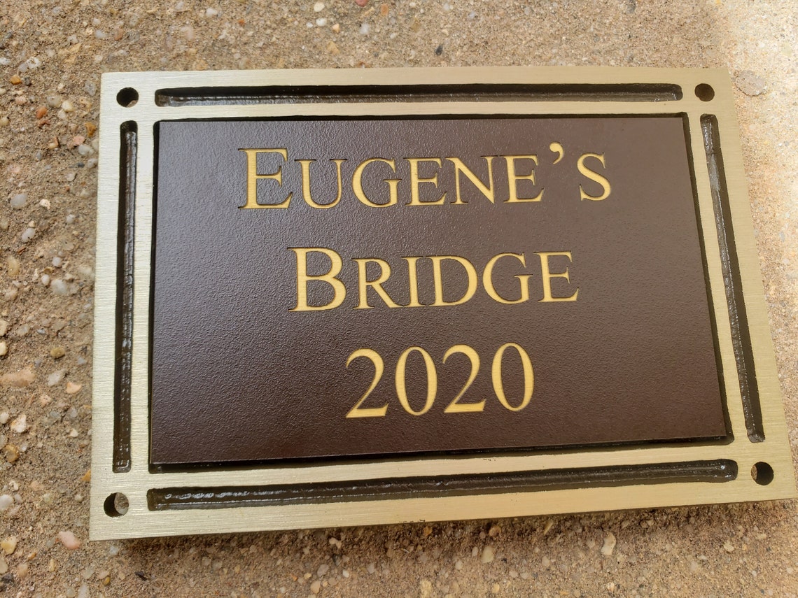 Personalized Engraved Bronze Outdoor Plaque w/ Screws Etsy