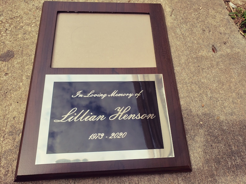 Beautiful Personalized Cherry Finish Picture Frame Plaque Etsy