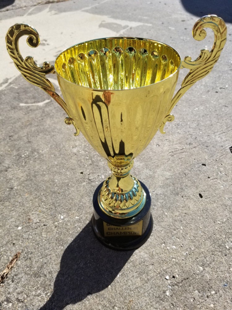 Personalized Engraved Metal Cup Trophy on Plastic Base Custom Etsy