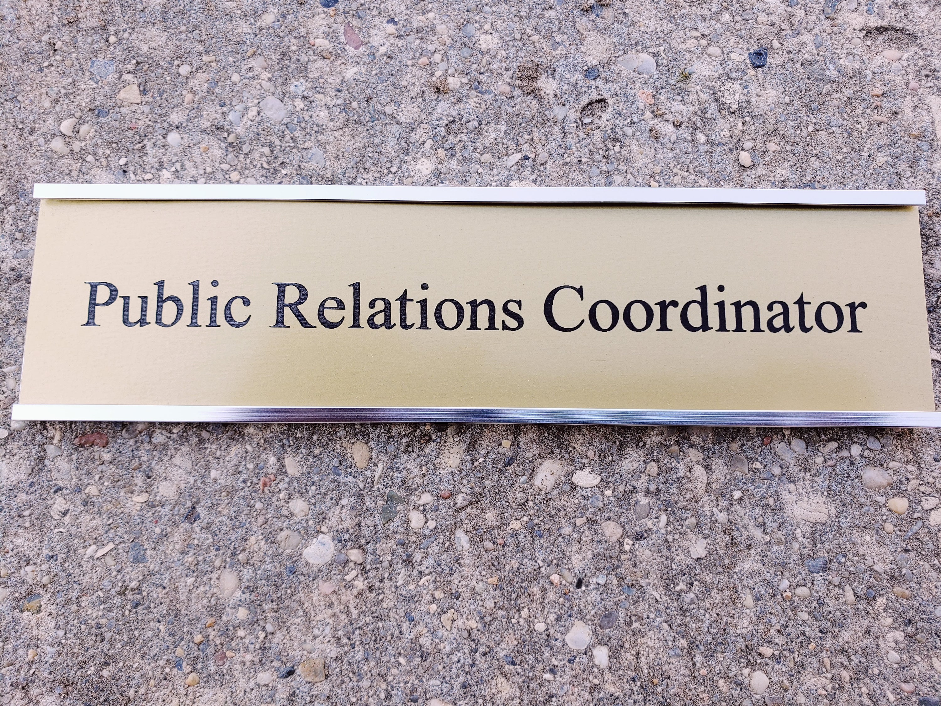 Personalized Engraved Office Wall Name Plate W/ Silver Holder Etsy