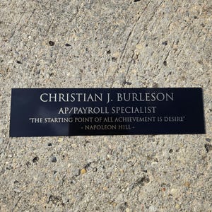 Custom 8x2 Name Plate Insert, Replacement Office Door Sign, Slide-In Engraved Plaque (Plate Only)