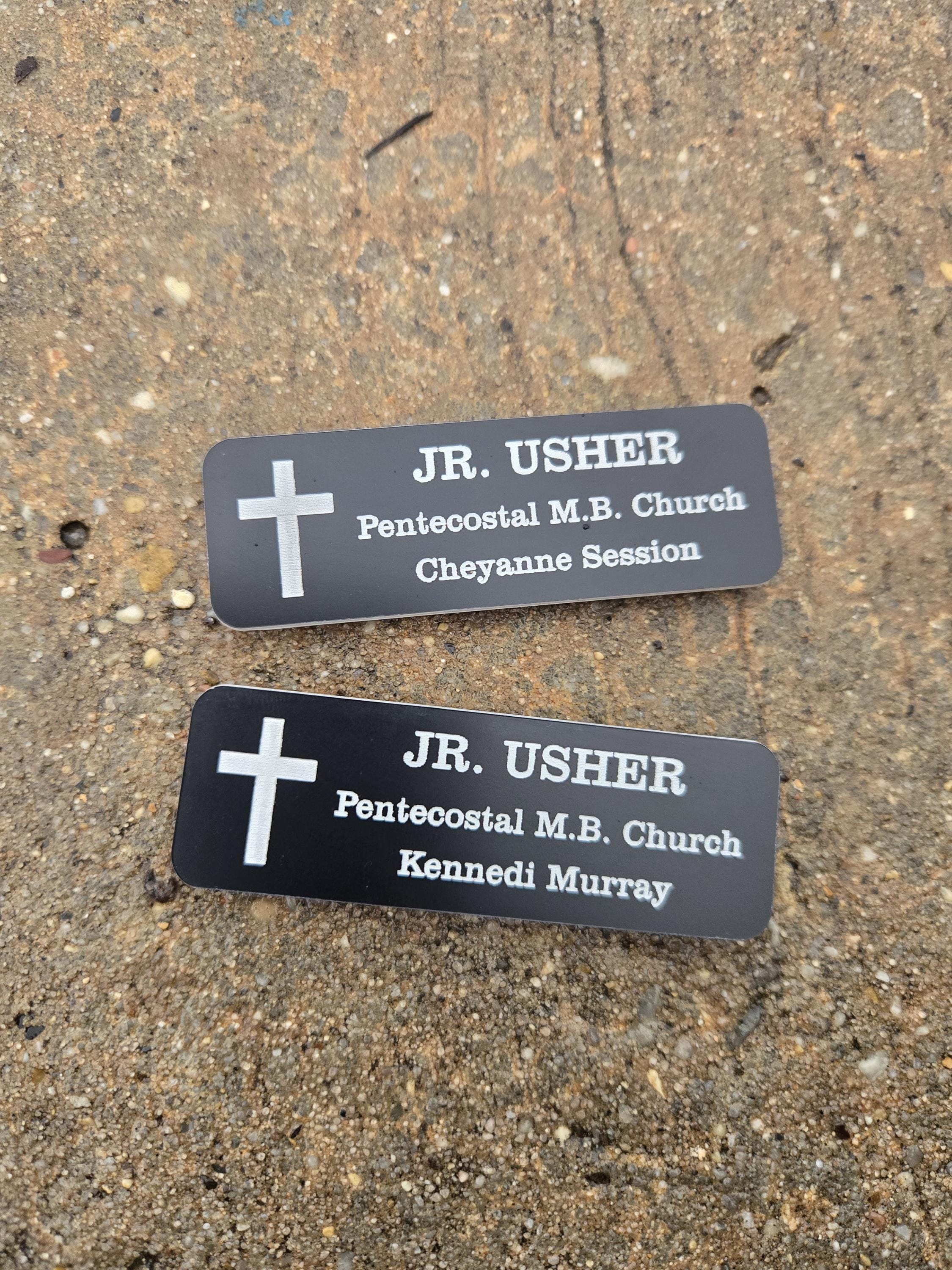 Custom Church Staff Name Tags, Engraved Ministry & Usher Badges - Etsy