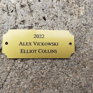 2.5 x 1 Name Plate with Screws, Plaque Plate, Trophy Plate, Plaque Black with Gold Border Award Plate Name Plaque image 5