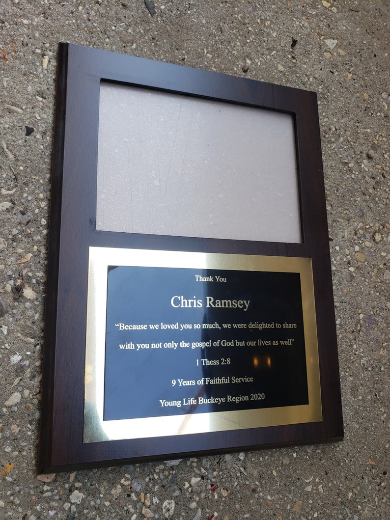 Beautiful Personalized Cherry Finish Picture Frame Plaque Etsy