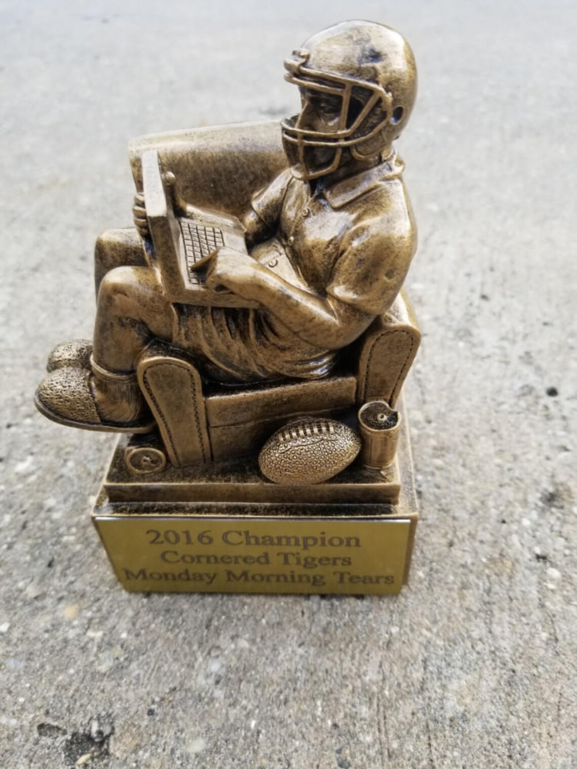 Personalized 6 Antique Gold Fantasy Football Trophy Etsy