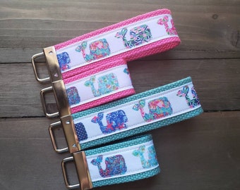 Whale, Lilly Inspired  Keychain  / Ribbon Keychain / Ribbon Keyfob / Teacher Gift / Gifts Under 10 / Stocking Stuffer