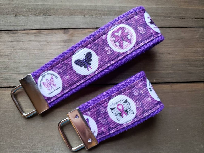 Fibromyalgia Awareness Keychain / READY TO SHIP / Ribbon Etsy