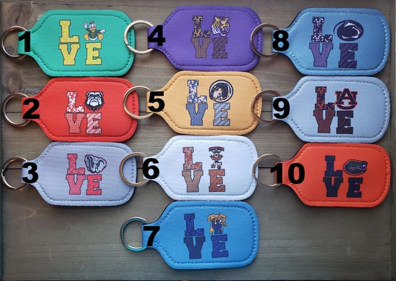 College Chapstick Holder  / Lip Balm Holder / Neoprene Keychain / Teacher Gift / Gifts for Her / Gifts Under 10