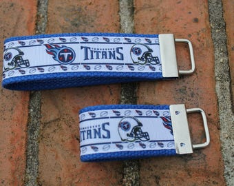 Tennessee Titans Keychain / READY TO SHIP / Wristlet / Ribbon Keychain / Ribbon Keyfob / Teacher Gift / Gifts Under 10 /