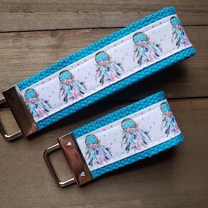 Dreamcatcher Keychain  / Wristlet Keychain / Ribbon Keychain / Ribbon Keyfob / Teacher Gift / Gifts Under 10 / Stocking Stuff