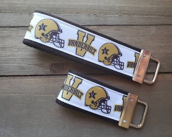 Vanderbilt Keychain  / Wristlet  /  Ribbon Keychain / Ribbon Keyfob / Teacher Gift / Gifts Under 10 / Stocking Stuffer