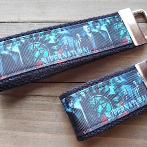 Supernatural Keychain  / Wristlet  /  Ribbon Keychain / Ribbon Keyfob / Teacher Gift / Gifts Under 10 / Stocking Stuffer