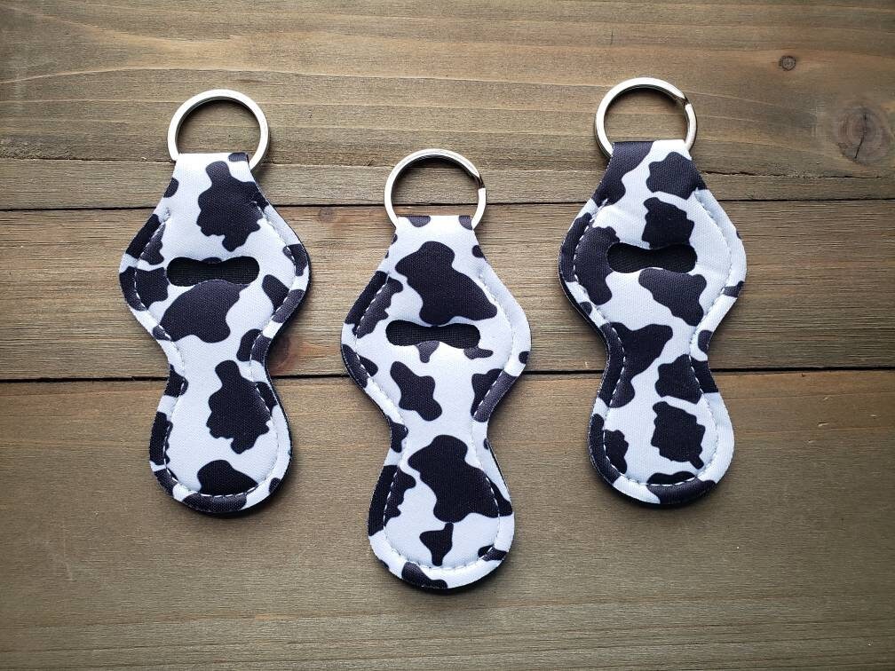 Cow Chapstick Holder / READY TO SHIP / Lip Balm Holder / Neoprene Key…