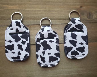 Cow Hand Sanitizer Holder  / Neoprene Keychain / Teacher Gift / Gifts for Her / Gifts Under 10