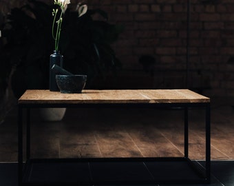 Table basse, Table en bois, Meubles de table en bois, Table en métal moderne, Table en bois en acier, Table basse en bois, Meubles de table, Meubles modernes