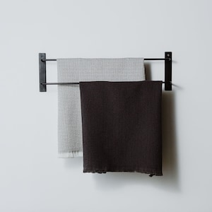 Toalheiro, toalheiro montado, suporte de toalha, barra de toalha de metal em aço preto, Handtuch Halter Metall Schwarz, Bad Tuchhalter, Handtuchleiter