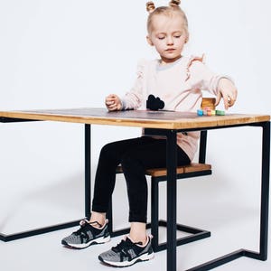 Kids Table Set, Kids Table, Children&#39;s Table Set, Kids Furniture, Kids Table, Kids Bench, Kids Play Table, Activity Table, Chalk Board Table