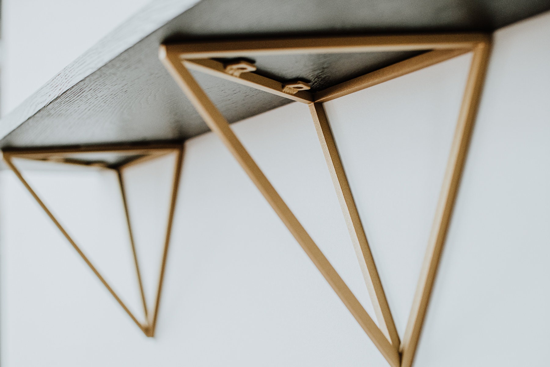 Black and Gold Edition Wall Shelf Handmade Shelf From Solid Etsy